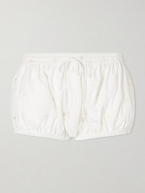 THE ATTICO Embroidered Cotton-blend Shorts