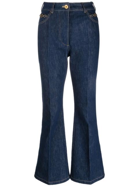 PATOU logo-embroidered kick-flare jeans