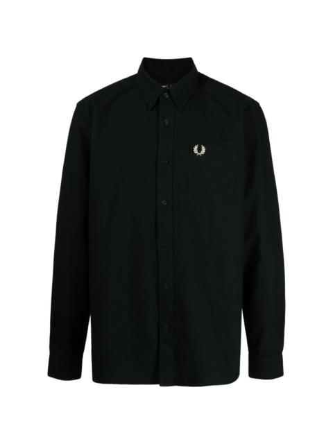 Fred Perry logo-embroidered  long-sleeve shirt