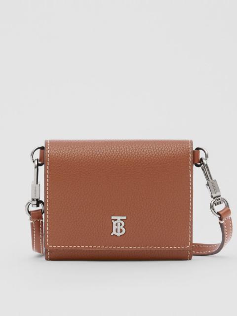 Burberry Small Grainy Leather Wallet with Detachable Strap
