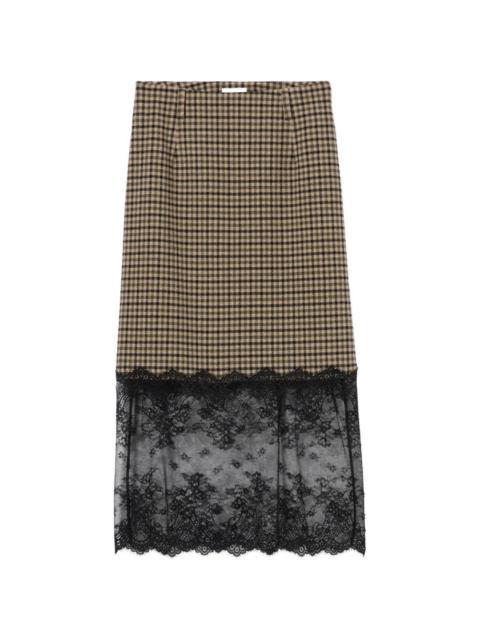 Claudie Pierlot straight checked skirt