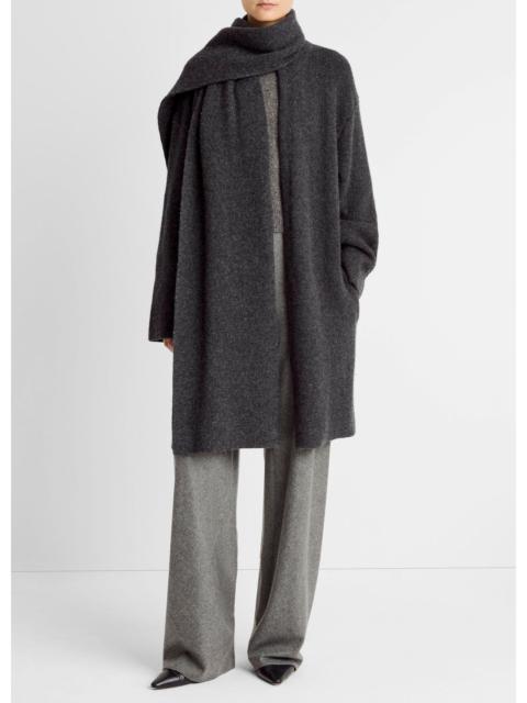 Vince Draped-Scarf Wool-Blend Car Coat