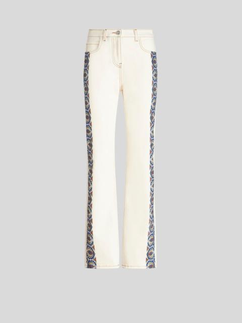 Etro JEANS WITH FLORAL SIDE BANDS