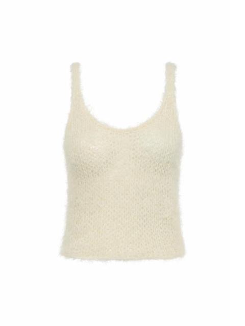 GABRIELA HEARST Nur Knit Tank Top in Off White Silk Cashmere