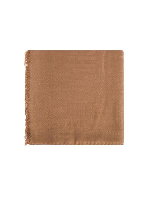 Moschino logo-embossed fringed scarf