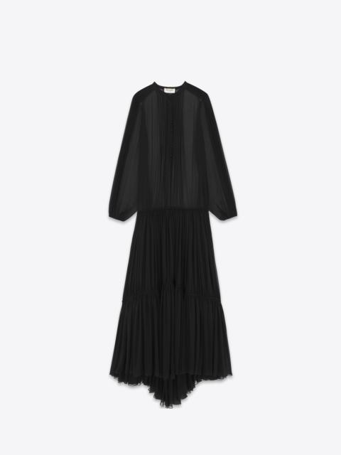 SAINT LAURENT long dress in crepe muslin