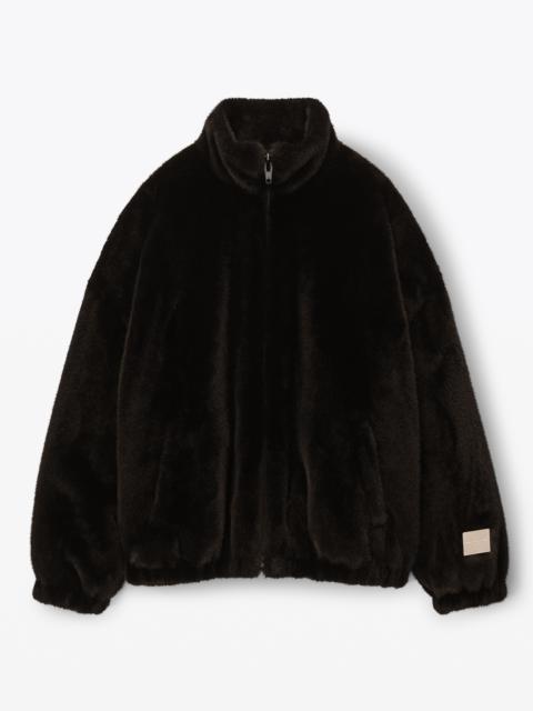 faux fur track jacket