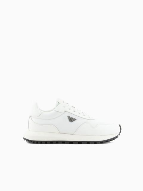 EMPORIO ARMANI ASV recycled nylon sneakers with regenerated Saffiano details