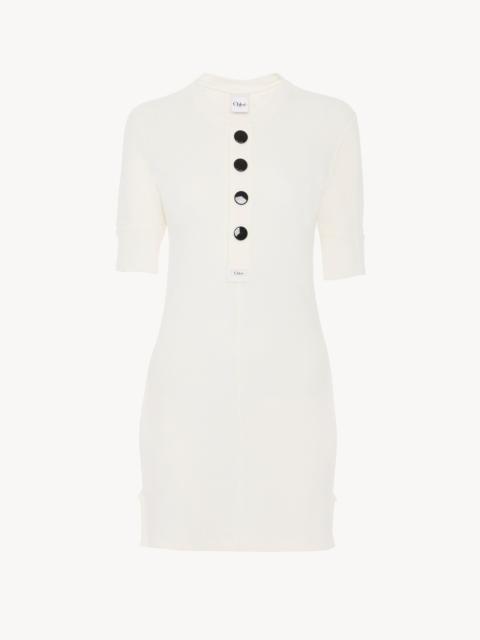 Chloé FITTED HENLEY MINI DRESS IN COTTON JERSEY