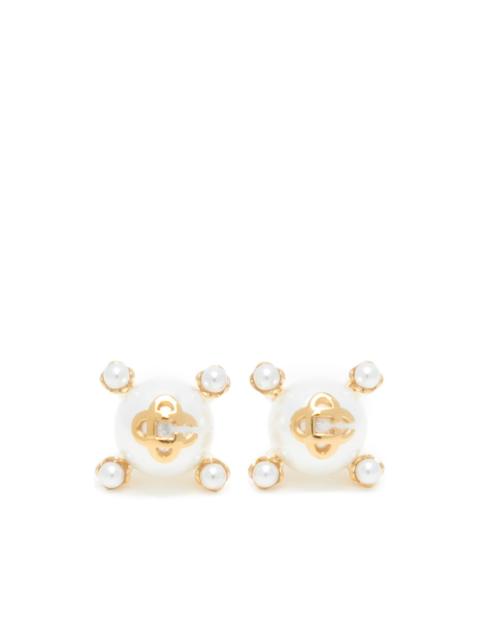 CASABLANCA Lotus pearl studs