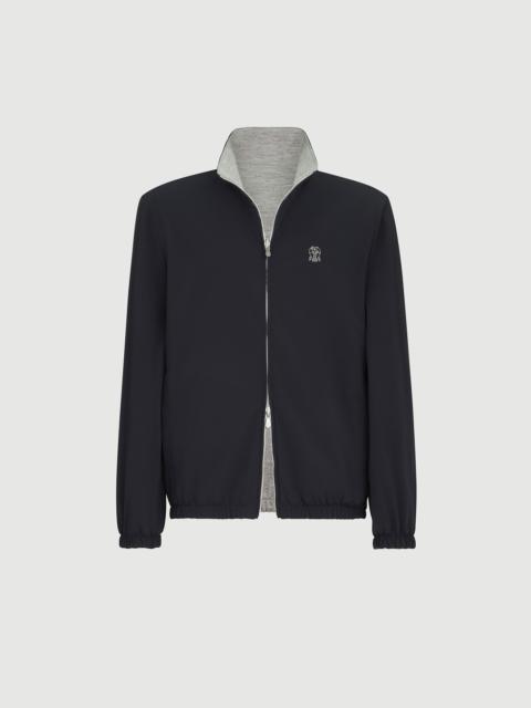 Brunello Cucinelli Bonded nylon reversible outerwear jacket with logo