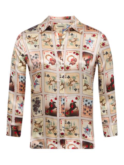 L'AGENCE Dani Silk Blouse