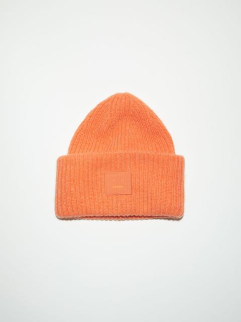 Large face logo beanie - Mandarin orange melange