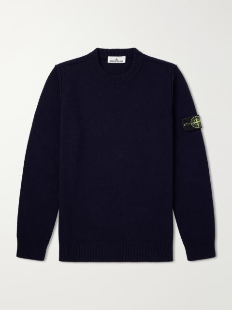 Stone Island Logo-Appliquéd Wool-Blend Sweater