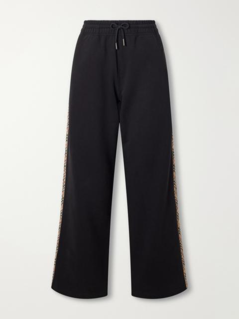 Burberry Jodie Checked Cotton-jersey Straight-leg Track Pants