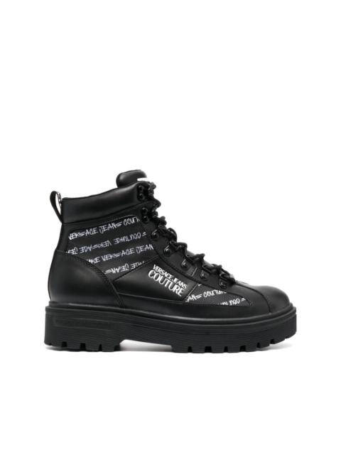 VERSACE JEANS COUTURE graphic-print lace-up boots