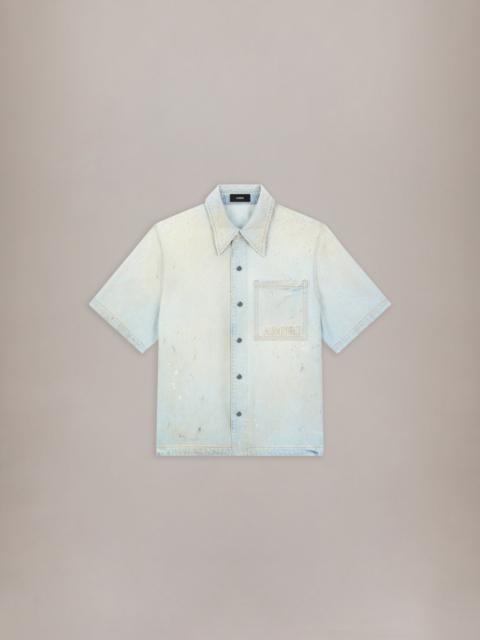 AMIRI CRYSTALS OVERSIZED DENIM SHIRT