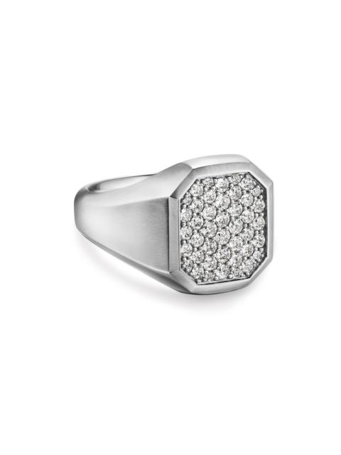 DAVID YURMAN Men's Streamline Signet Ring in Sterling Silver - Diamond