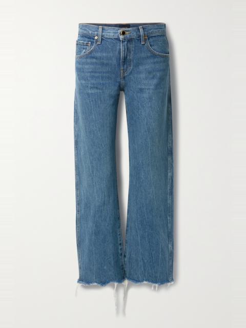 KHAITE Kerrie frayed mid-rise straight-leg jeans