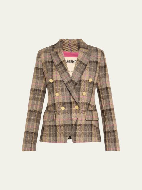 Kenzie Plaid Double-Breasted Wool Blazer