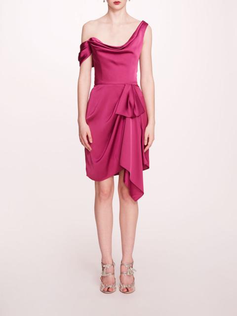 Marchesa ASYMMETRICAL SATIN MINI DRESS