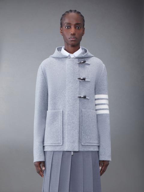 Thom Browne Boiled Wool 4-Bar Hooded Duffle Jacket