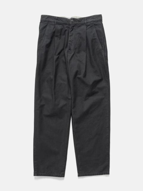 Washed Cotton One Tuck Pants Charcoal
