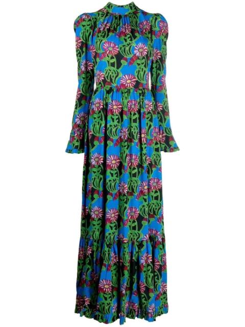 La DoubleJ floral-print tiered maxi dress