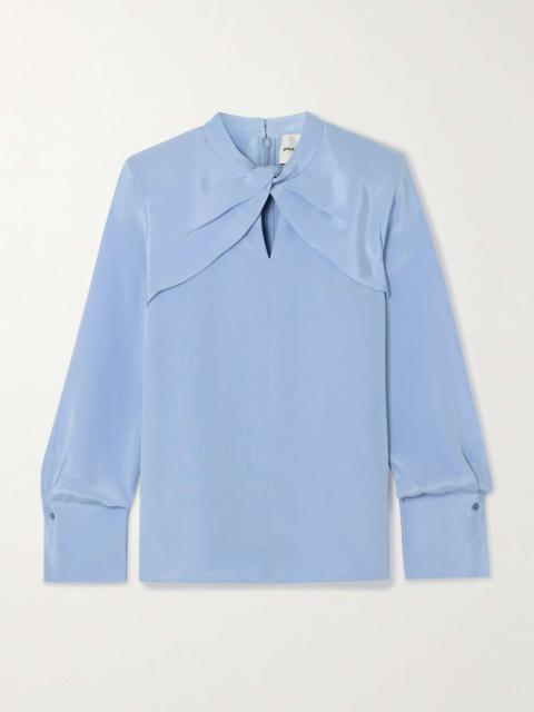 ROLAND MOURET Twist-front silk-satin blouse