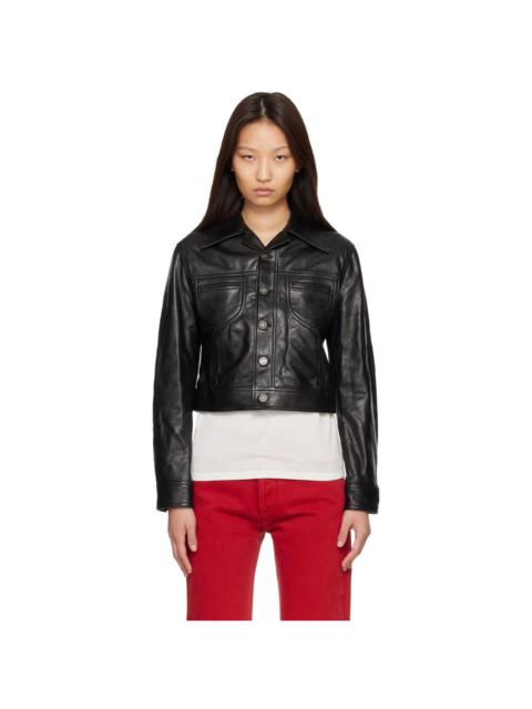 AMIRI Black Vintage Leather Jacket