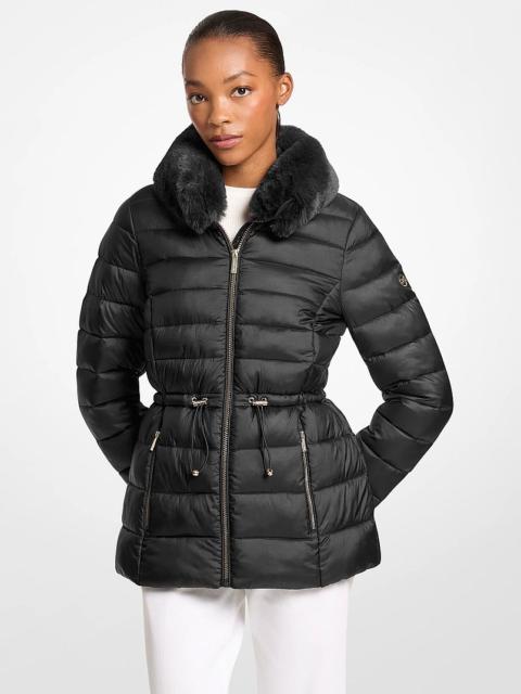 MICHAEL KORS Faux Fur Quilted Puffer Jacket