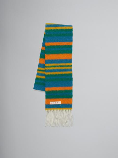 Marni BLUE AND GREEN ALPACA AND WOOL SCARF