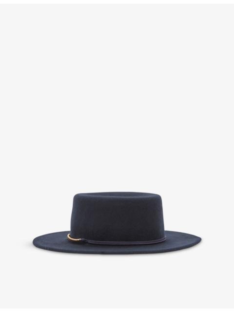 REISS Lacey Chain-Embellished Felt Fedora