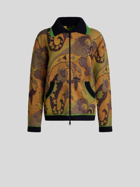 Etro JACQUARD CARDIGAN WITH ZIP AND FLORAL PAISLEY MOTIF