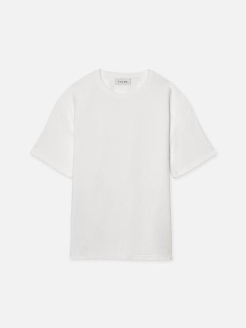 FRAME Jacquard Relaxed Tee in Off White