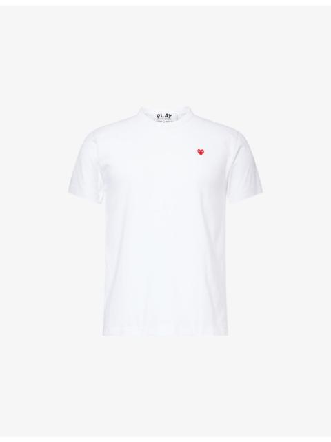 Comme des Garçons PLAY Small Embroidered Heart Cotton-Jersey T-Shirt