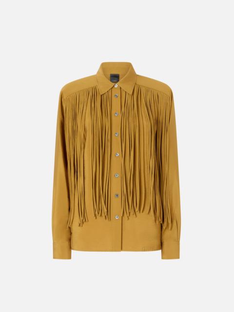 PINKO TEXAN-STYLE SHIRT WITH FRINGING