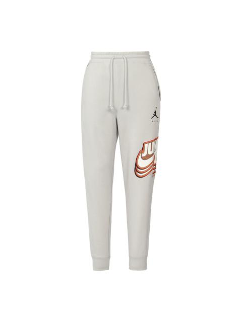 Men's Air Jordan Funny Printing Fleece Lined Sports Pants/Trousers/Joggers Light Grey DC9609-097