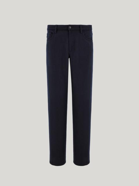 Canali LEVANTE NAVY BLUE CANALI IMPECCABILE WOOL REGULAR-FIT PANTS