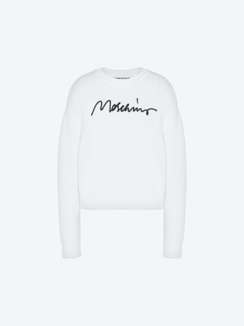 Moschino LOGO EMBROIDERY COTTON-BLEND JUMPER