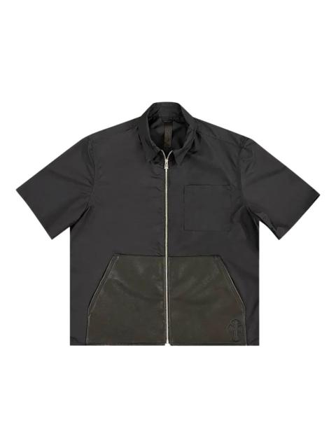 Chrome Hearts zip-up leather-pockets shirt
