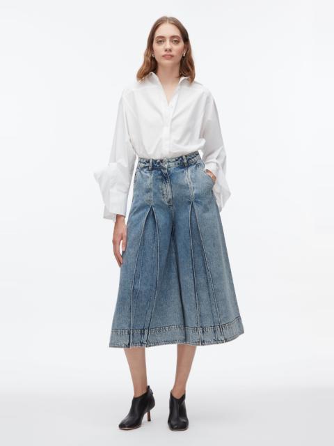 Pleated Denim Culottes