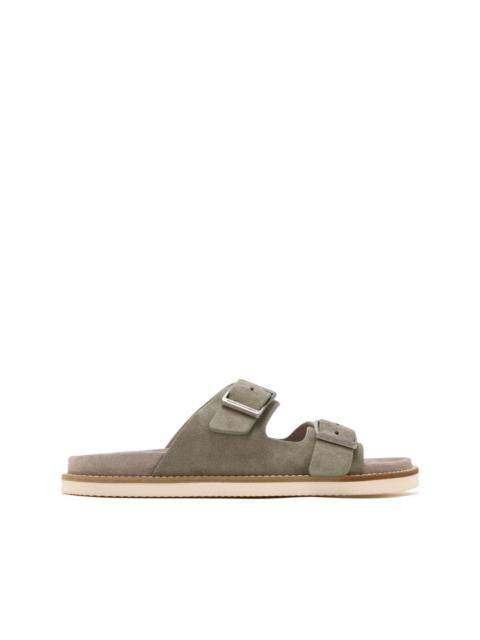 Brunello Cucinelli double-buckle suede sandals