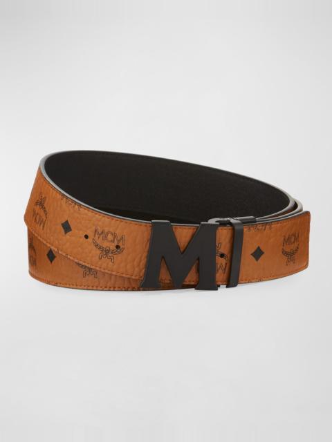 MCM Visetos Reversible Matte-Buckle Belt