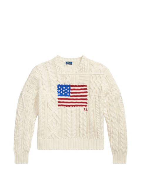 Polo Ralph Lauren cable-knit flag sweater
