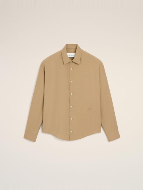 AMI Paris BEIGE BOXY VISCOSE TWILL SHIRT