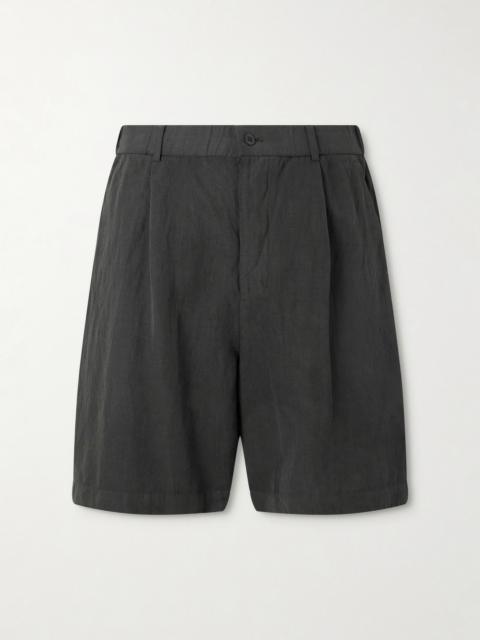 ATON Wide-Leg Cotton and Linen-Blend Twill Shorts