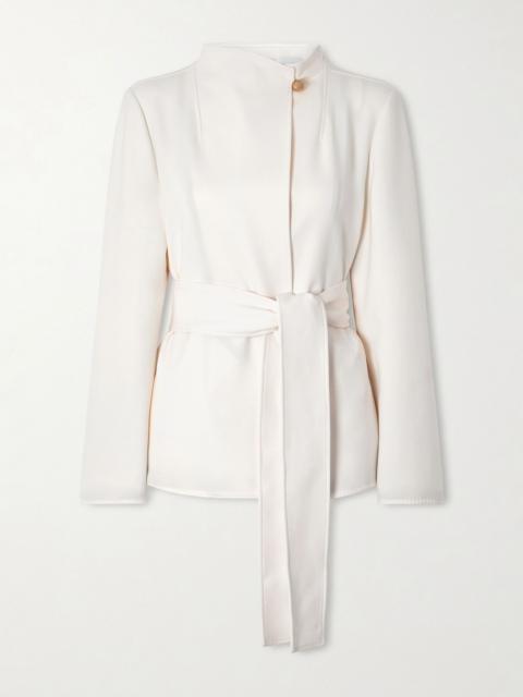 Max Mara Belted darted scuba jacket Ivory