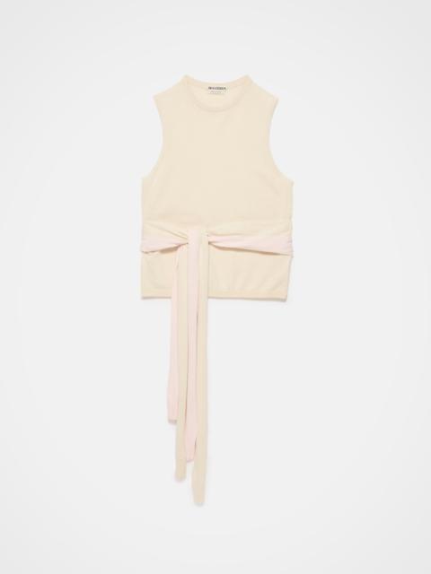 JW Anderson WOMENS WAIST TIE TANK TOP IN IVORY