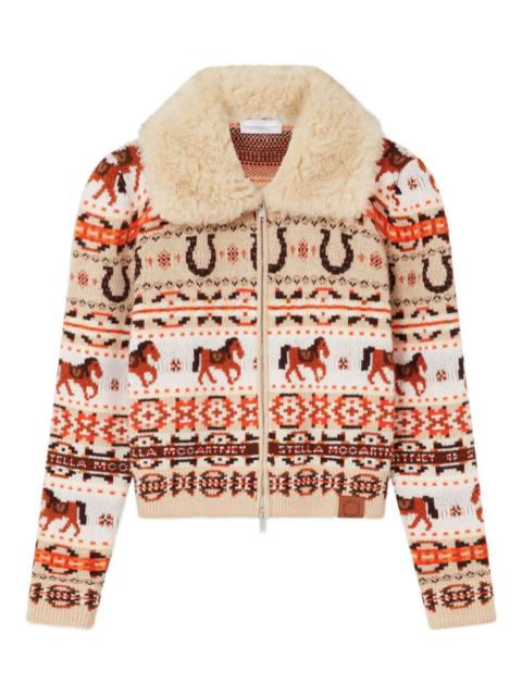 Stella McCartney textured-collar patterned jacket